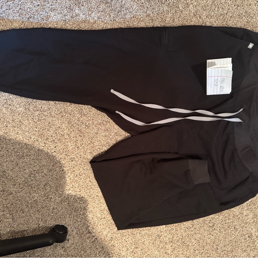 Figs Women's Black Joggers with Gray Drawstring